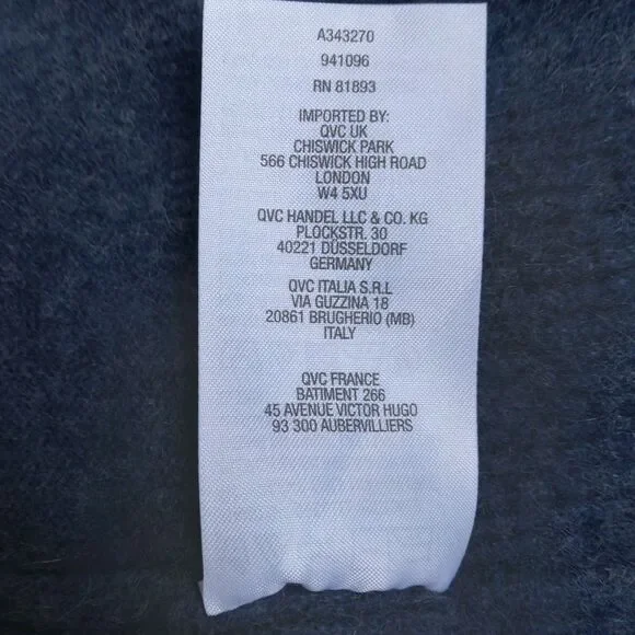 Isaac Mizrahi Live! Cashmere Peplum Sweater Babydoll Vneck Blue Women's XS - Picture 8 of 15